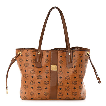 MCM Visetos Medium Liz Reversible Shopper Tote Cognac 1 of 15