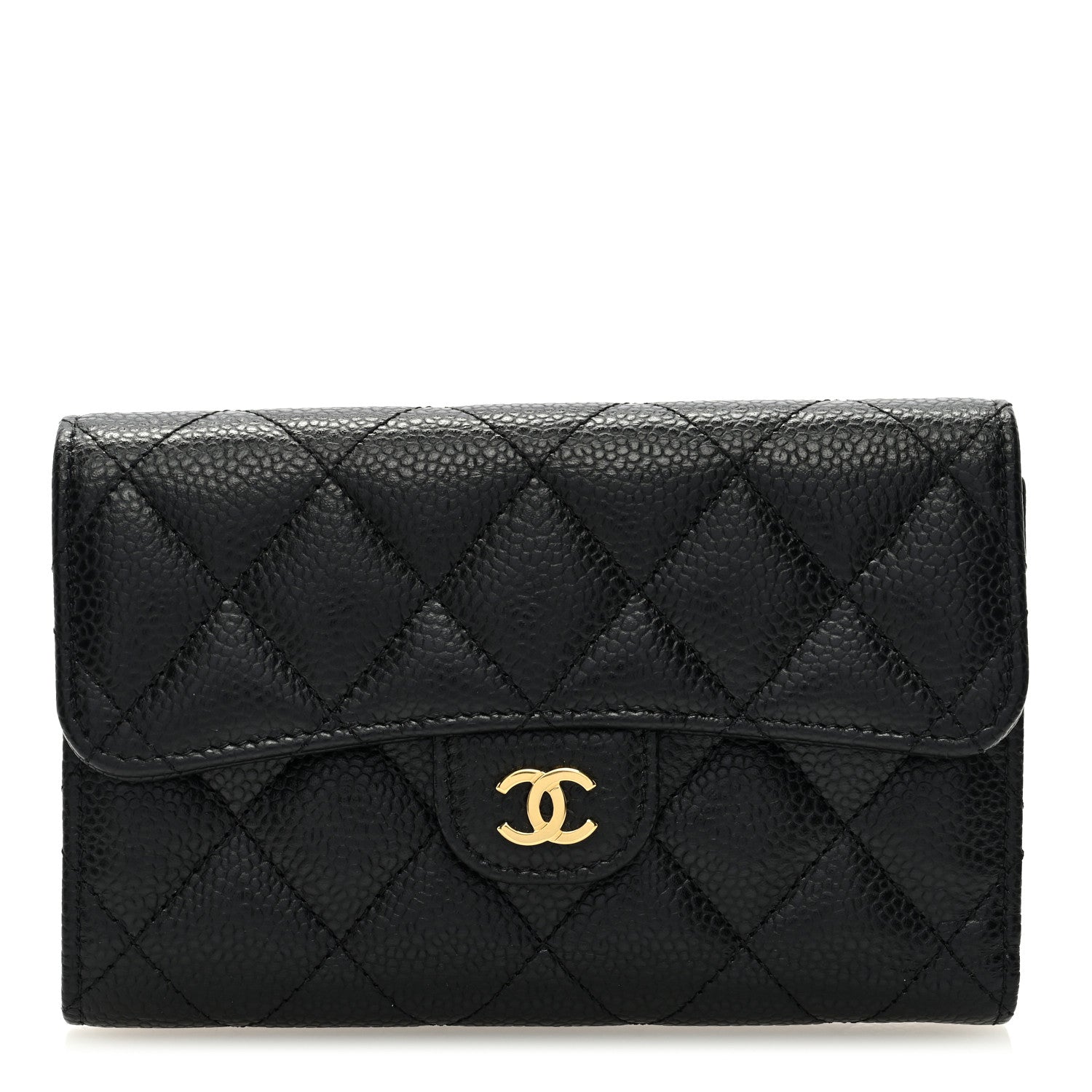 Chanel Caviar Quilted Medium Flap Wallet Black 1 of 8