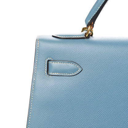 Hermes Epsom Kelly Sellier 32 Blue Jean 31 of 36