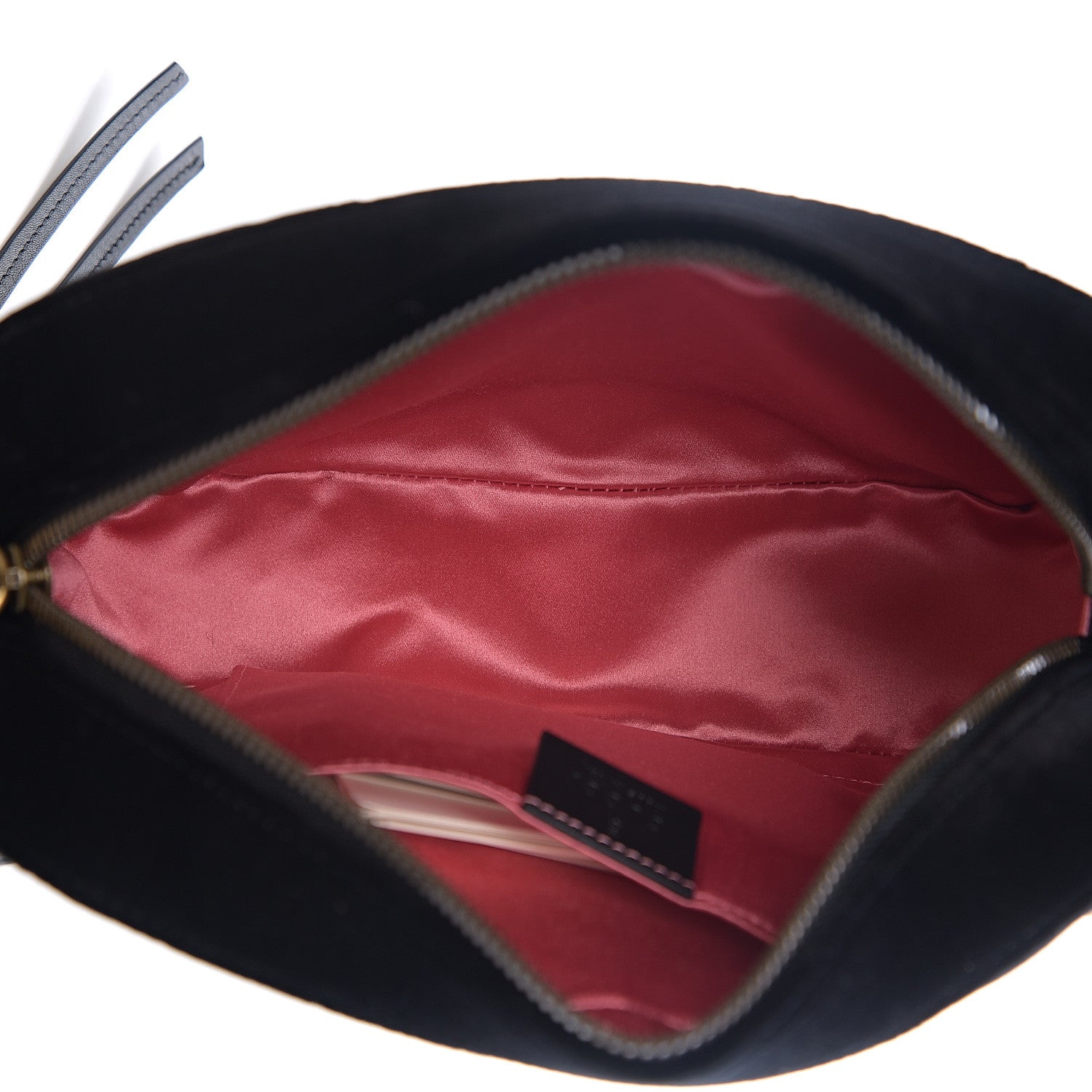 Gucci Velvet Matelasse Deer Embroidered Small GG Marmont Chain Shoulder Bag Black 4 of 9