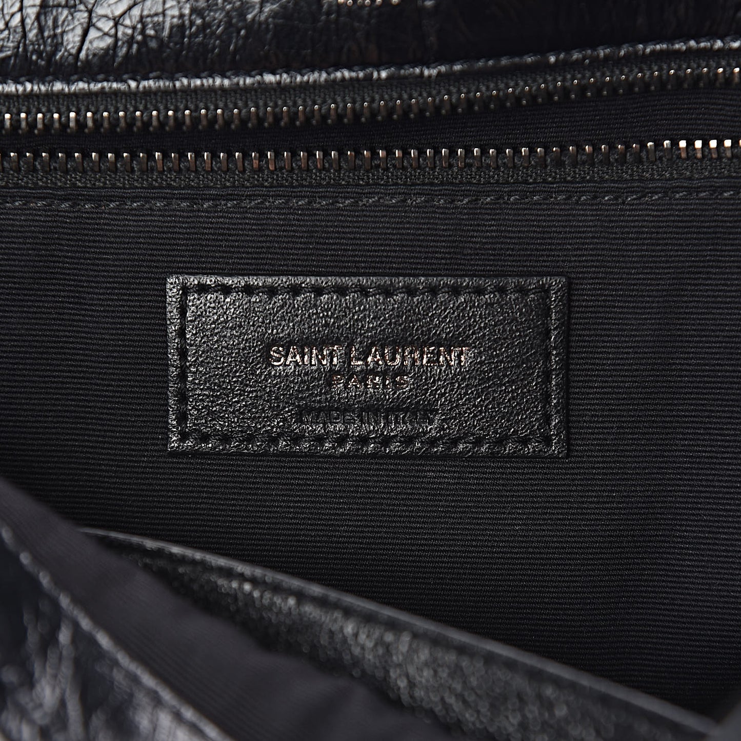 Crinkled Calfskin Matelasse Monogram Medium Niki Chain Satchel Black