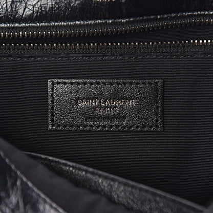 Saint Laurent Crinkled Calfskin Matelasse Monogram Medium Niki Chain Satchel Black 7 of 10