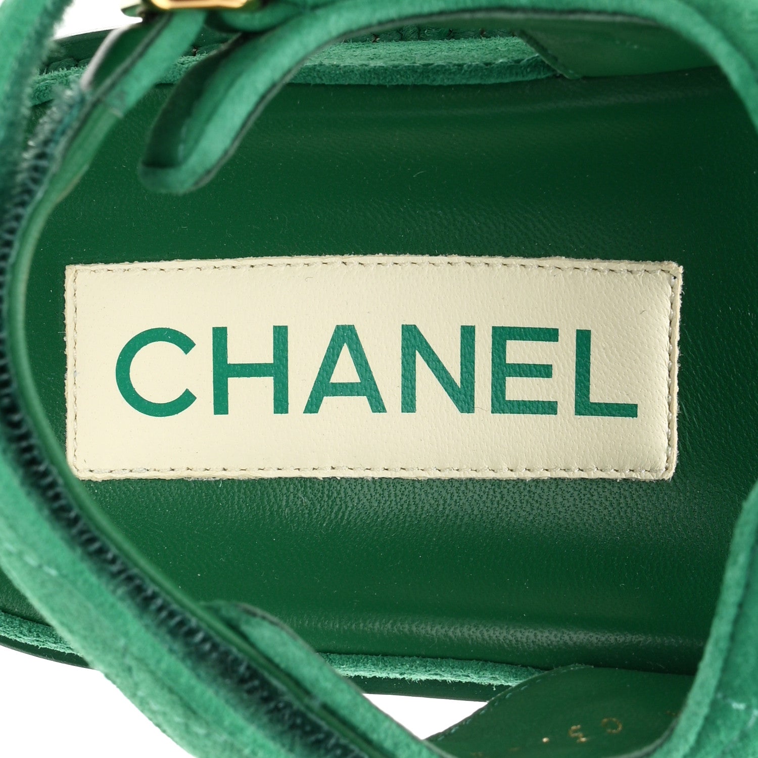Chanel Suede Calfskin Velcro Dad Sandals 37 Blue Green 8 of 10