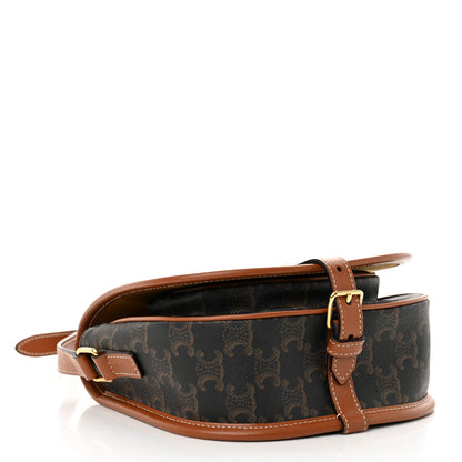 Celine Triomphe Canvas Medium Folco Bag Tan 4 of 11