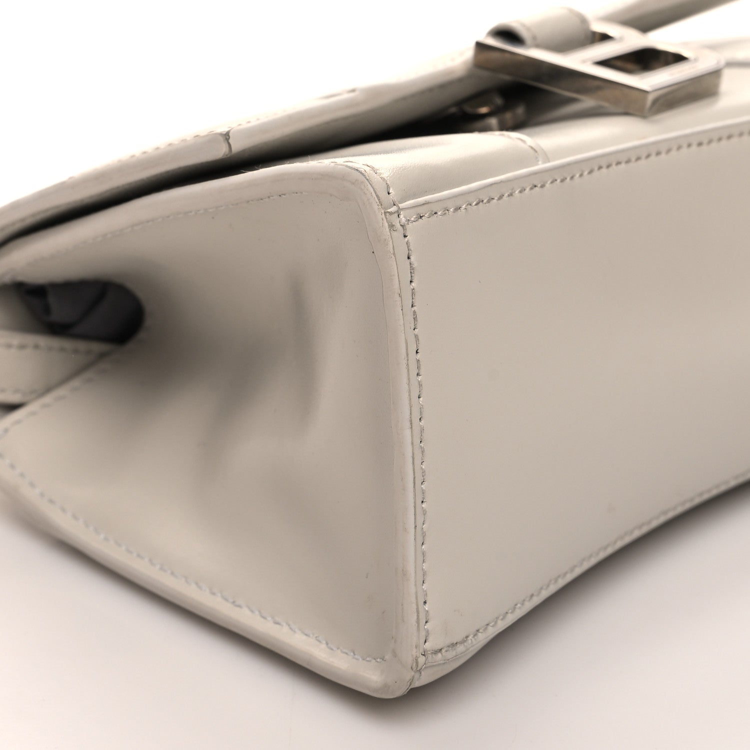 Balenciaga Shiny Box Calfskin Hourglass Top Handle Bag XS Chalky White 10 of 15