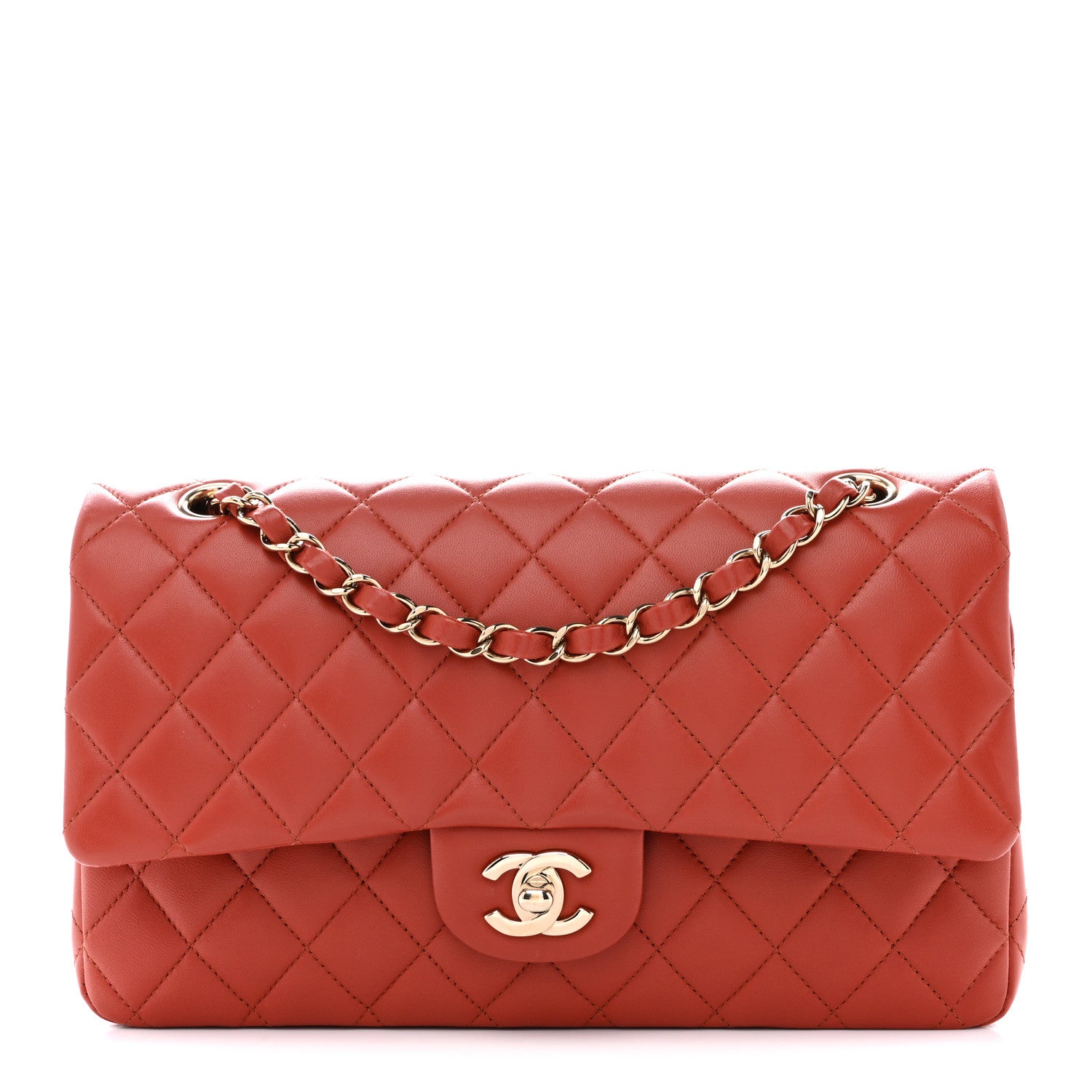 Chanel Lambskin Quilted Medium Double Flap Brown 1 of 14