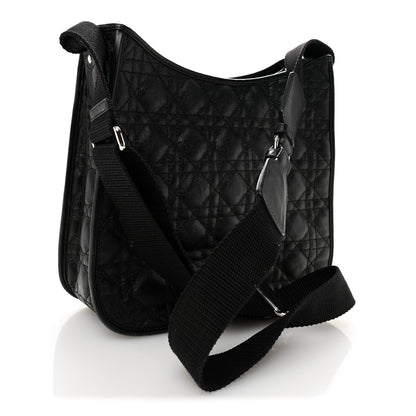 Christian Dior Coated Canvas Cannage Crossbody Bag Black 3 of 10