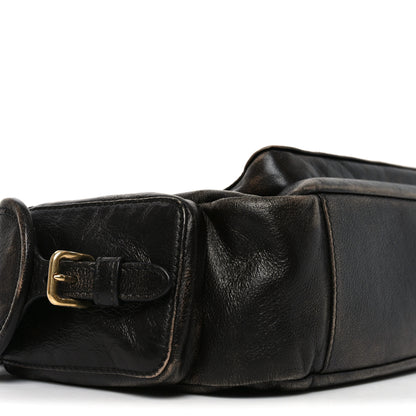 Miu Miu Distressed Nappa Large Multi Pocket Hobo Sand Coffee 8 of 9