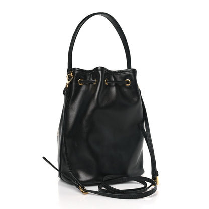Prada Light Calfskin Saffiano Mini Bucket Crossbody Bag Black 3 of 8