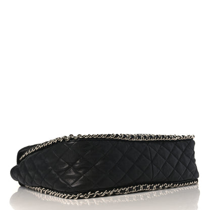 Chanel Washed Lambskin Quilted Maxi Chain Around Flap Black 4 of 9