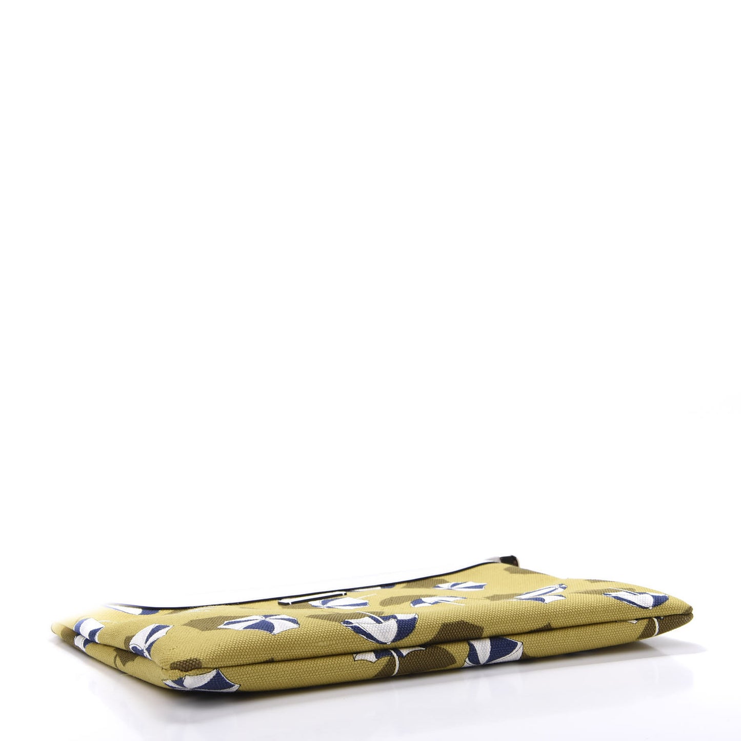 Canvas Umbrella Zip Top Pouch Yellow White