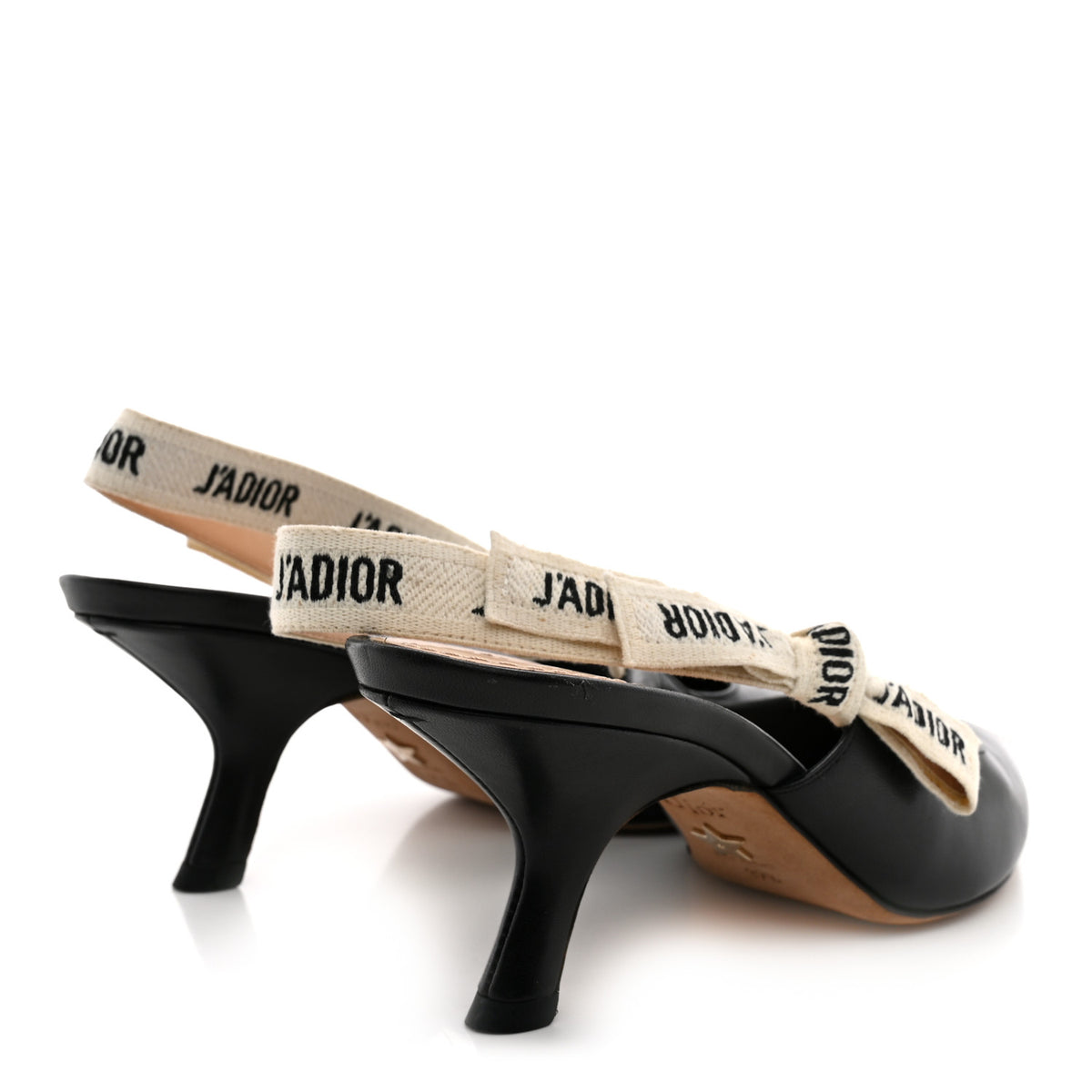 Christian Dior Lambskin Ribbon J'Adior Slingback 65mm Pumps 37.5 Black 6 of 15