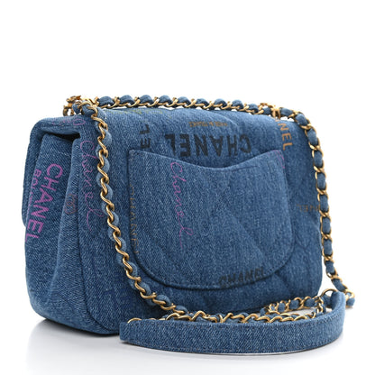 Chanel Denim Quilted Mini Denim Mood Rectangular Flap Blue Multicolor 3 of 10