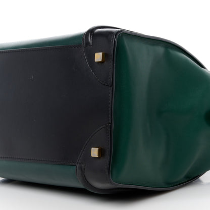 Celine Smooth Calfskin Mini Bi-Color Luggage Forest Black 10 of 13