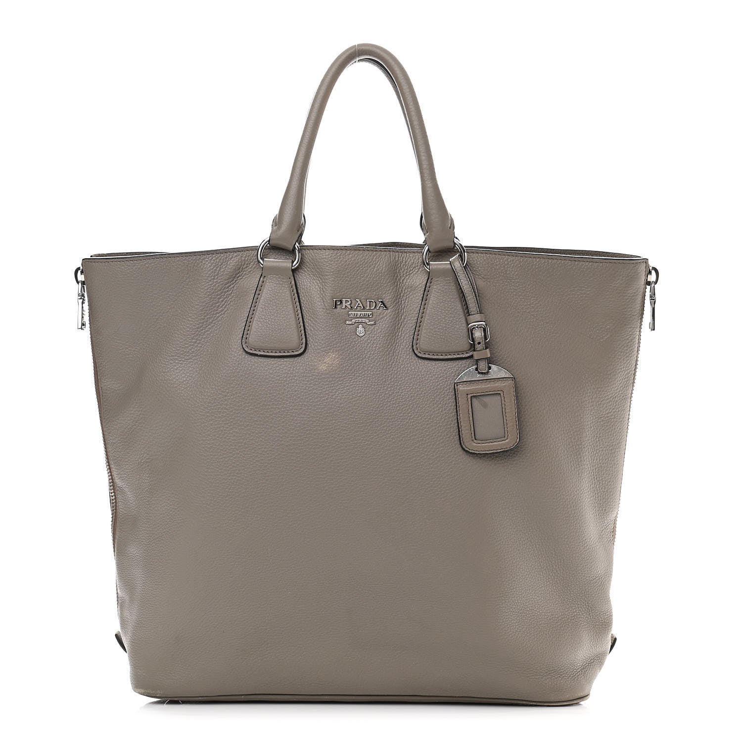 Prada Vitello Daino Side Zip Tote Argilla 1 of 12