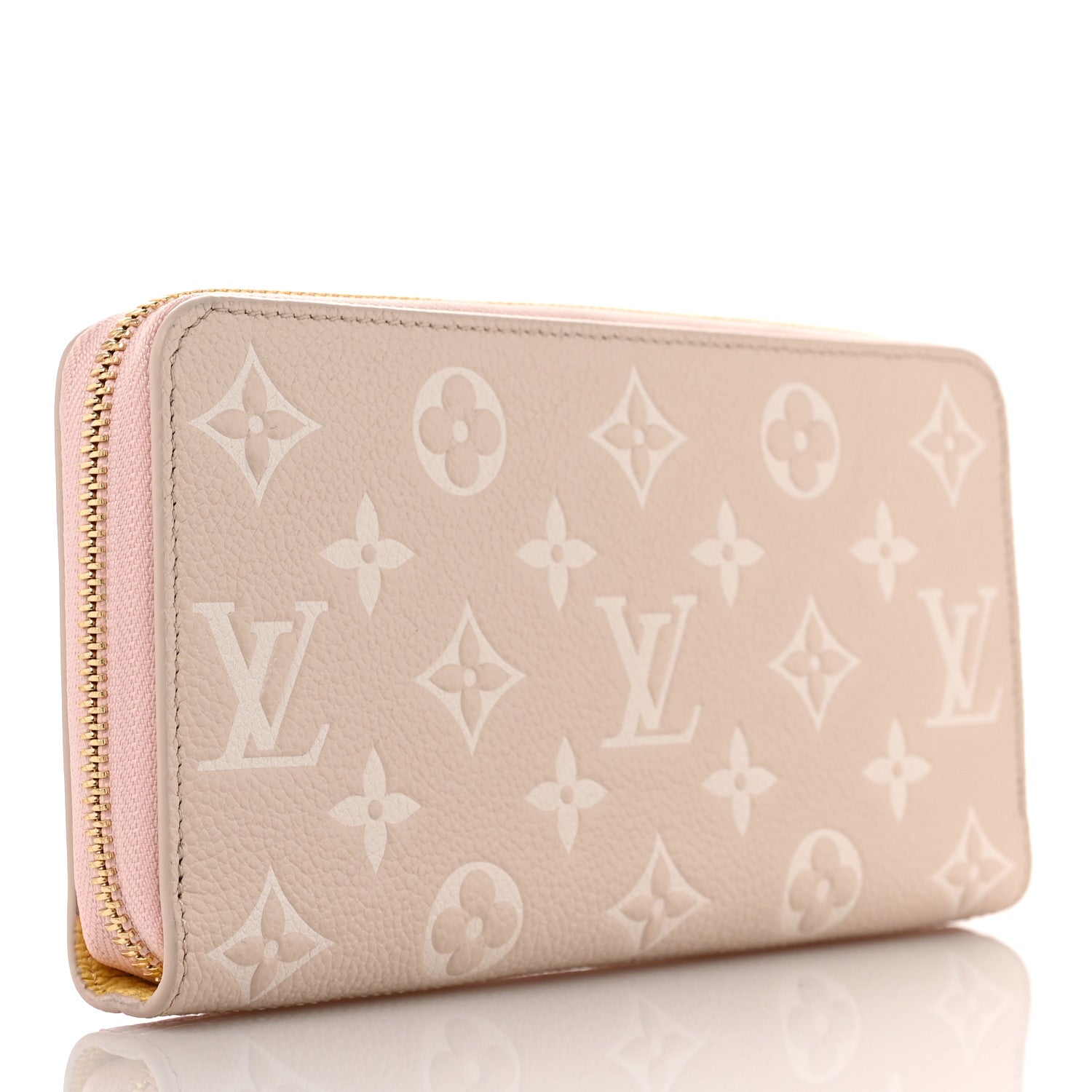 Louis Vuitton Empreinte Monogram Spring in the City Zippy Wallet Pink Beige Yellow 3 of 9