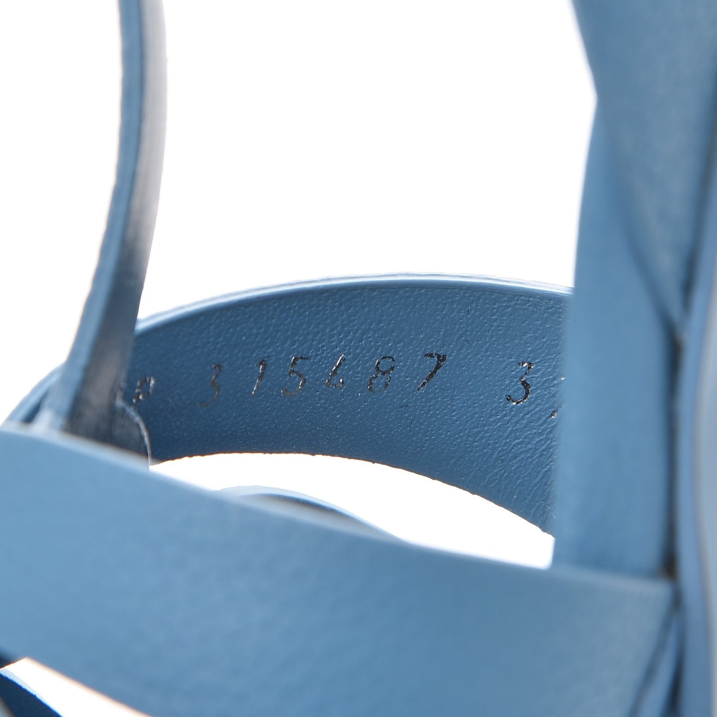 Grained Calfskin Tribute 105 Platform Sandals 37 Blue