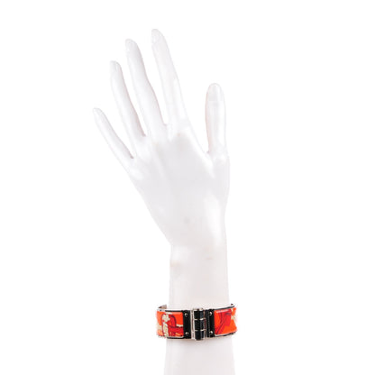 Hermes Enamel Printed Wide Brides De Gala Hinged Bracelet S 2 of 6
