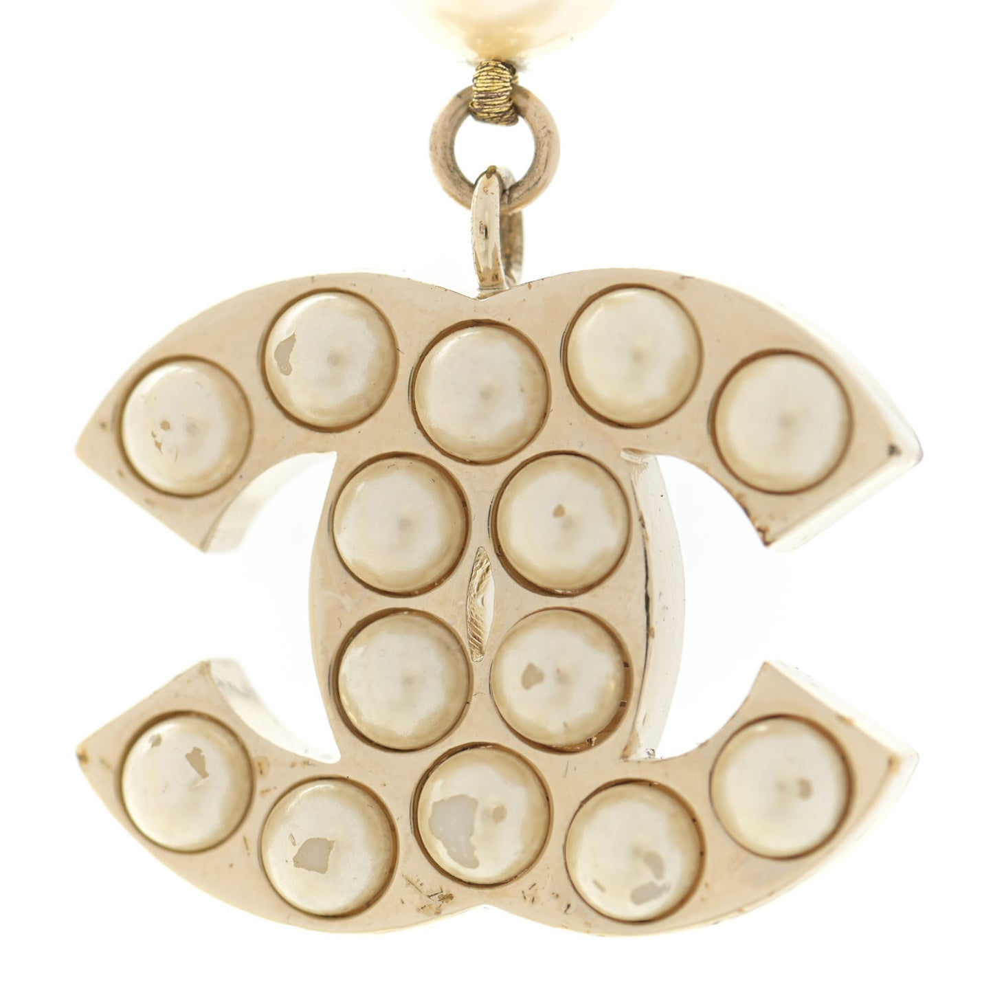 Pearl CC Necklace Belt Light Gold