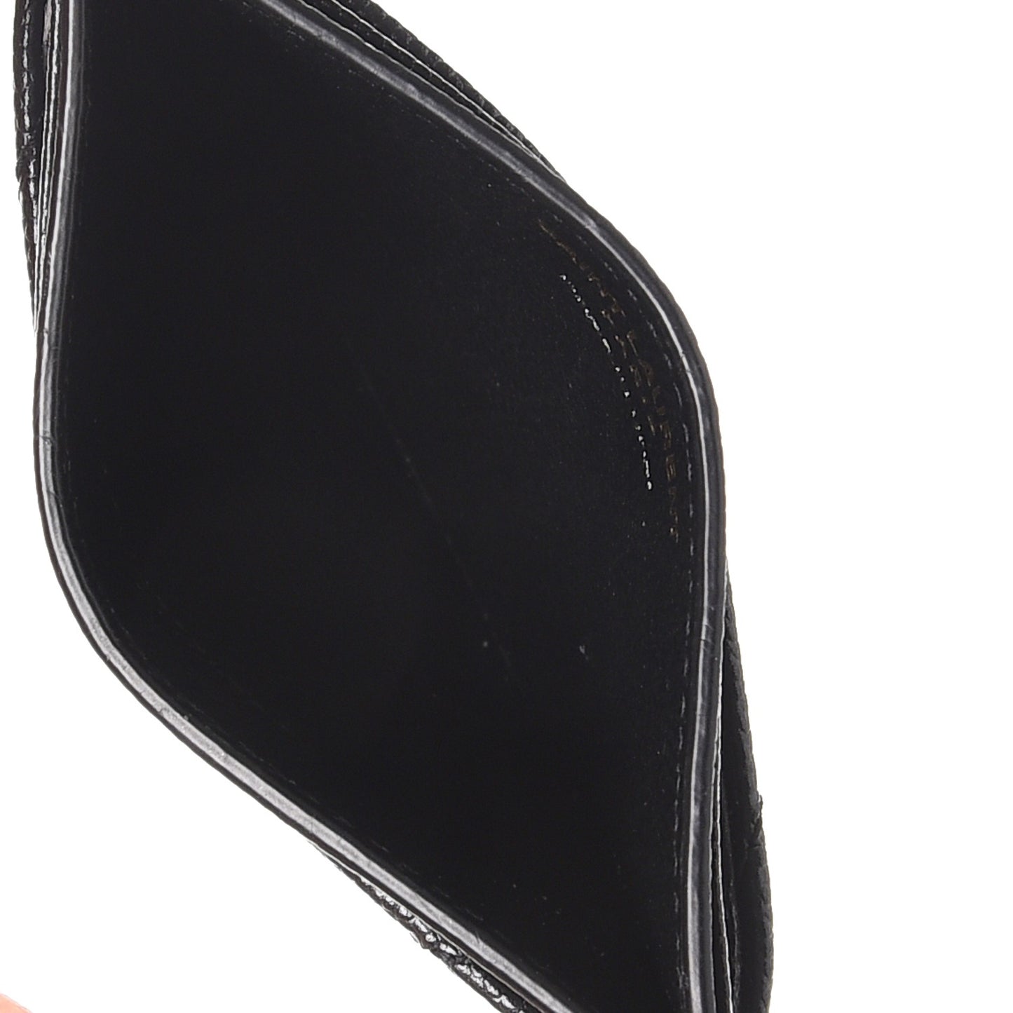 Grain De Poudre Matelasse Chevron Monogram Credit Card Case Black