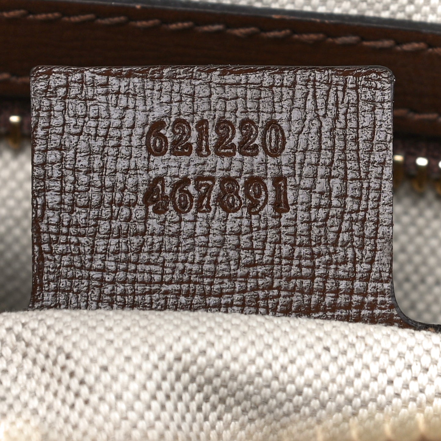 GG Supreme Monogram Azalea Calfskin Small Horsebit 1955 Top Handle Bag Beige Ebony Brown Sugar