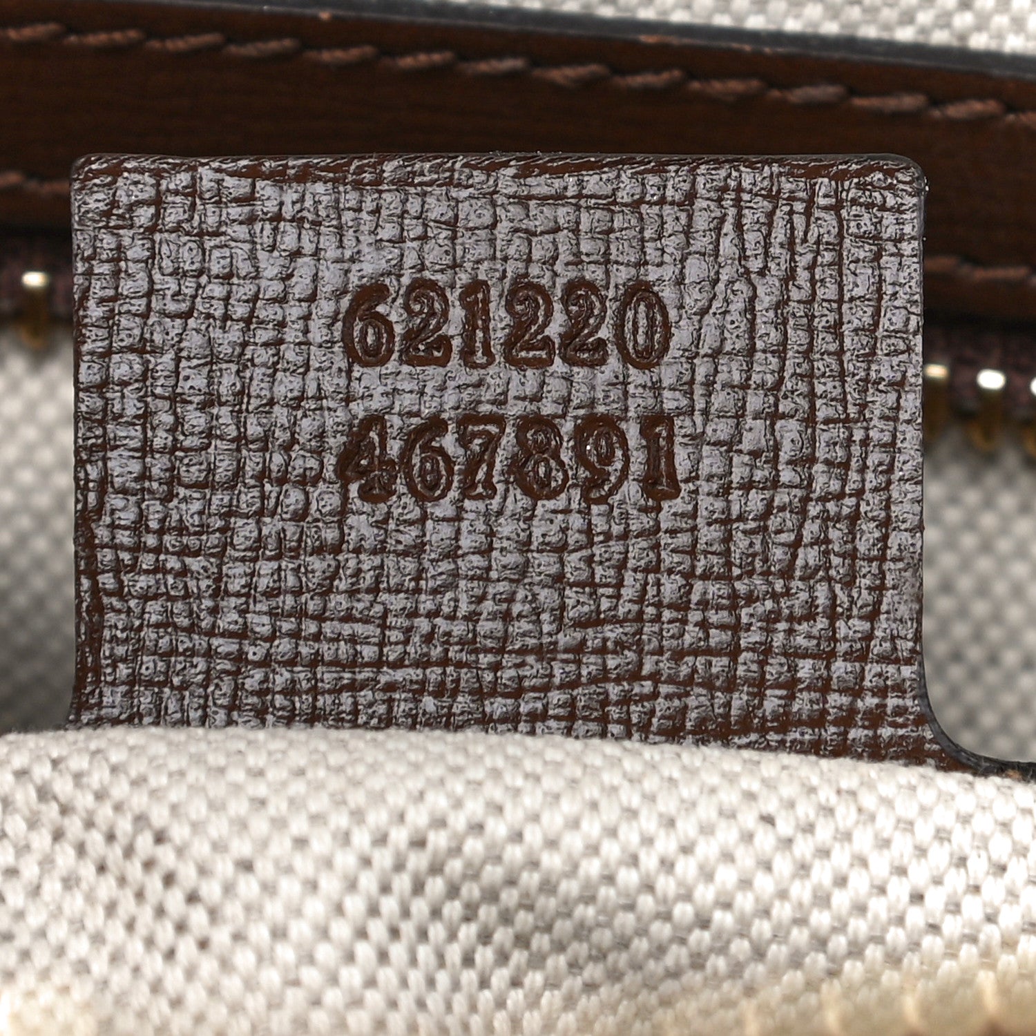 Gucci GG Supreme Monogram Azalea Calfskin Small Horsebit 1955 Top Handle Bag Beige Ebony Brown Sugar 7 of 14
