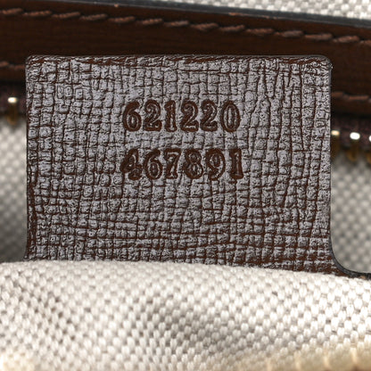 Gucci GG Supreme Monogram Azalea Calfskin Small Horsebit 1955 Top Handle Bag Beige Ebony Brown Sugar 7 of 14