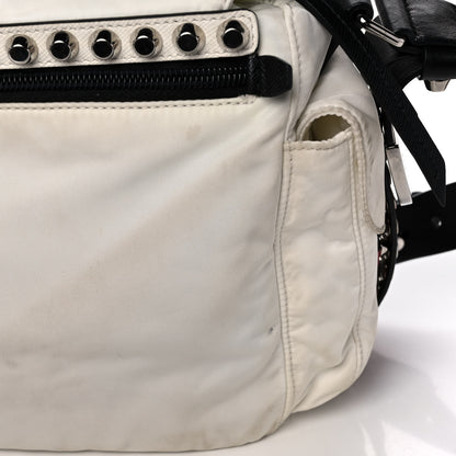 Prada Nylon New Vela Studded Messenger White Fuoco 15 of 20