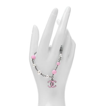 Chanel Pearl Enamel CC Bracelet Pink 2 of 5