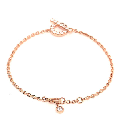 Hermes 18K Rose Gold Diamond Finesse Bracelet LG 3 of 6