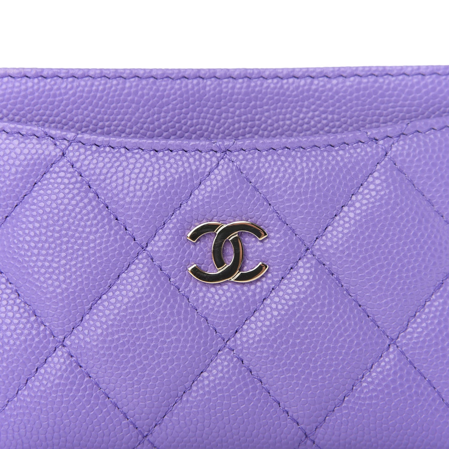 Chanel Caviar Quilted Card Holder Purple 7 of 8
