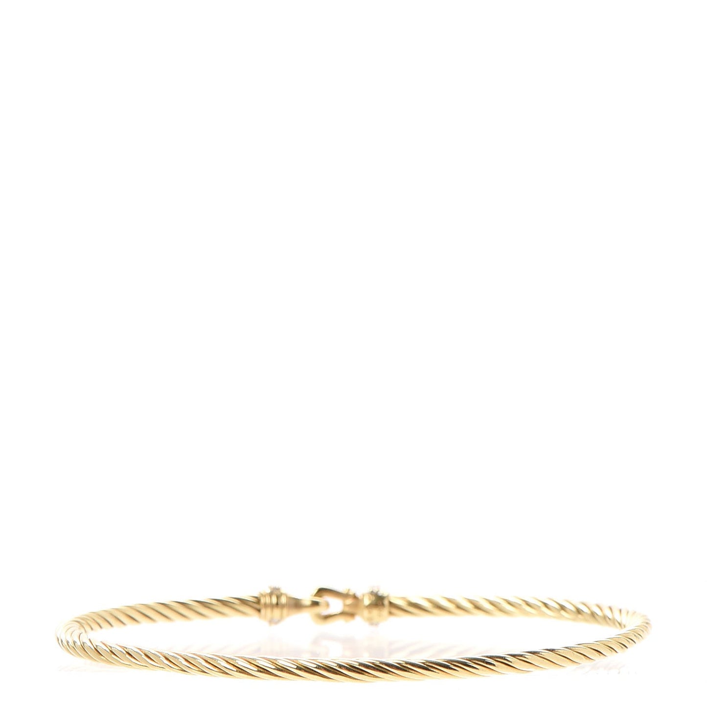 18K Yellow Gold Diamond 2.6mm Cable Collectibles Buckle Bracelet