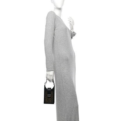 Fendi Fabric Jacquard Vitello King FF 1974 Baguette Phone Case Tobacco Moro 2 of 12