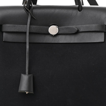 Hermes Toile Vache Calfskin Herbag 30 PM Backpack Black 9 of 12