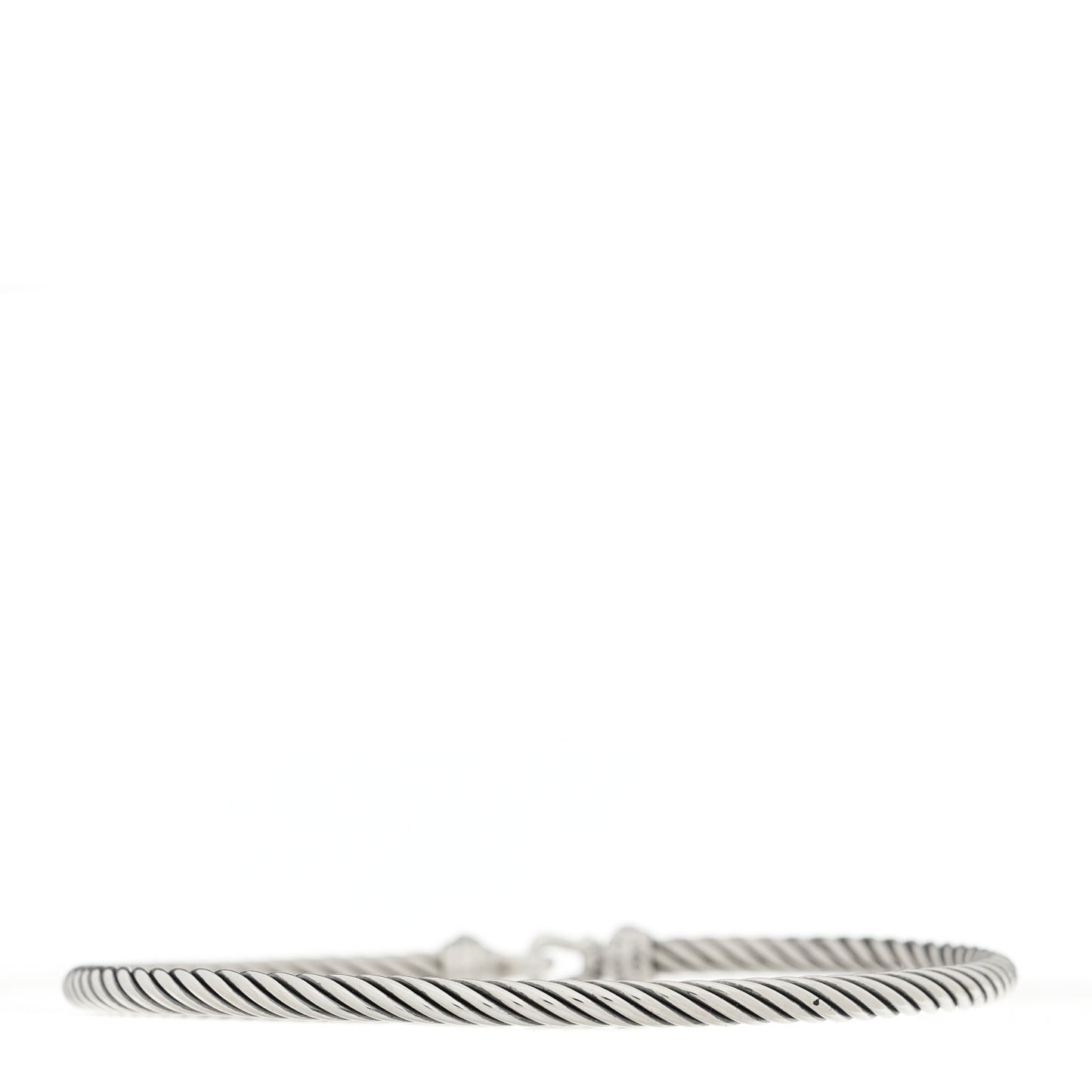 Sterling Silver Diamond 3mm Cable Buckle Bracelet