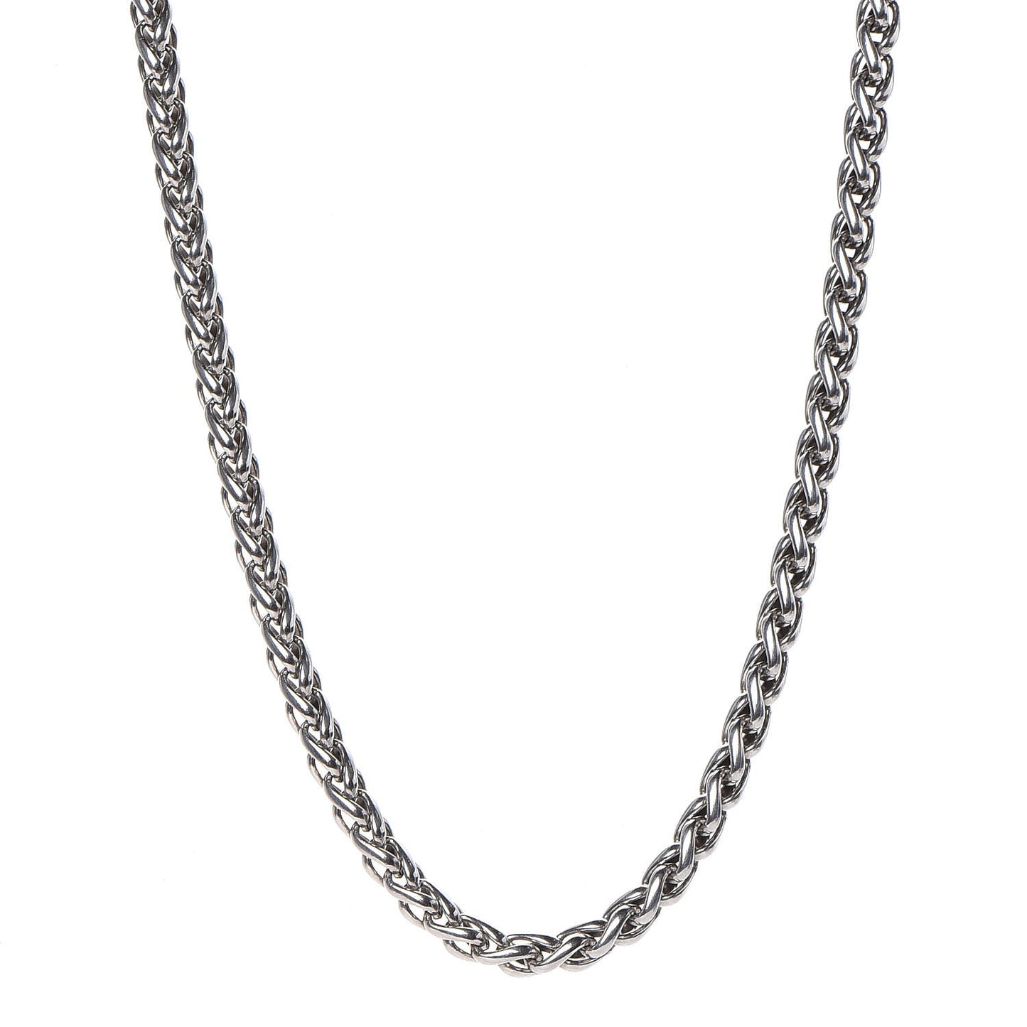 Sterling Silver 14K Yellow Gold 6mm Wheat Chain Necklace