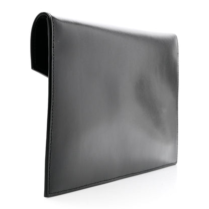 Saint Laurent Smooth Shiny Calfskin Monogram Uptown Pouch Black 3 of 8