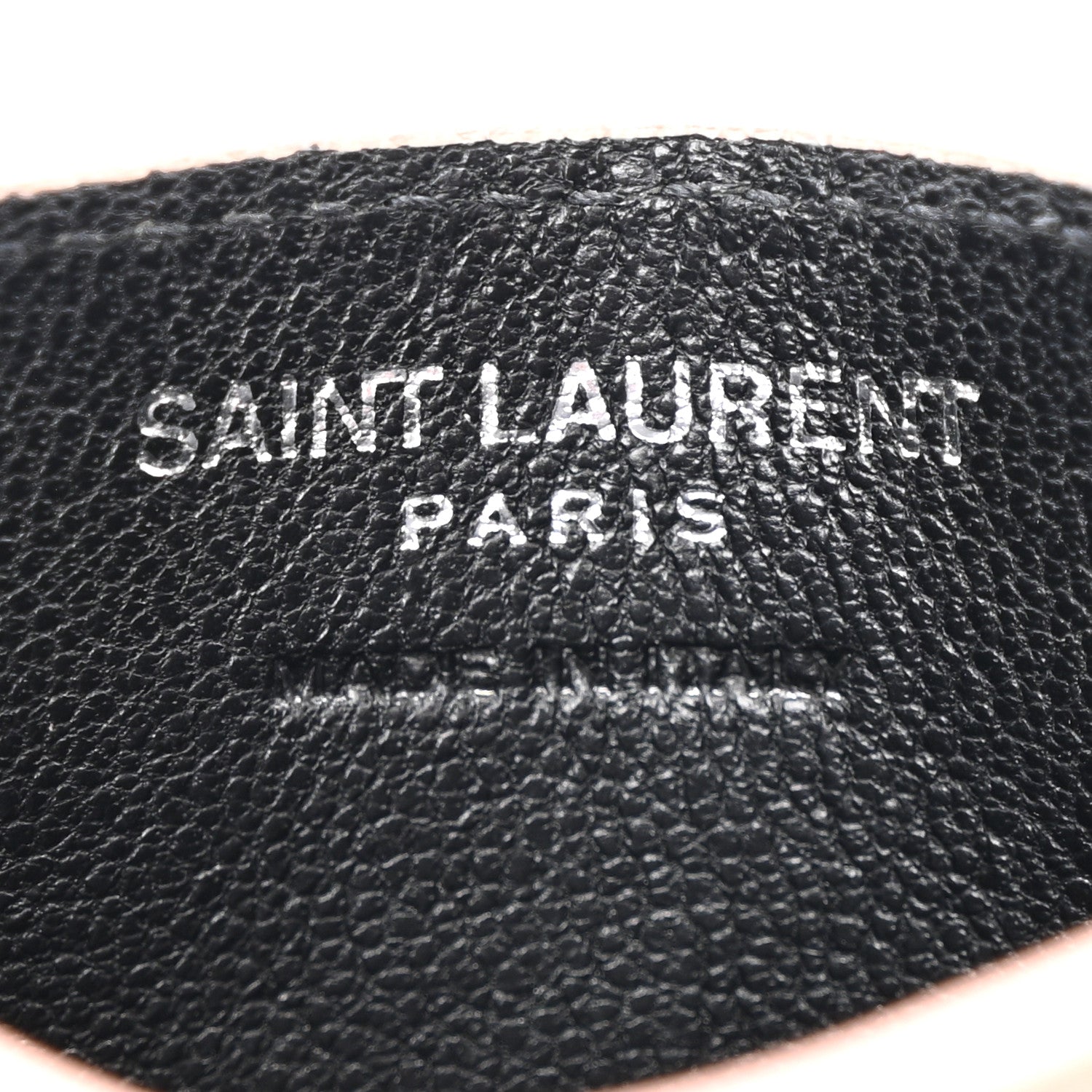 Saint Laurent Grain De Poudre Matelasse Chevron Monogram Credit Card Case Pale Pink 6 of 7