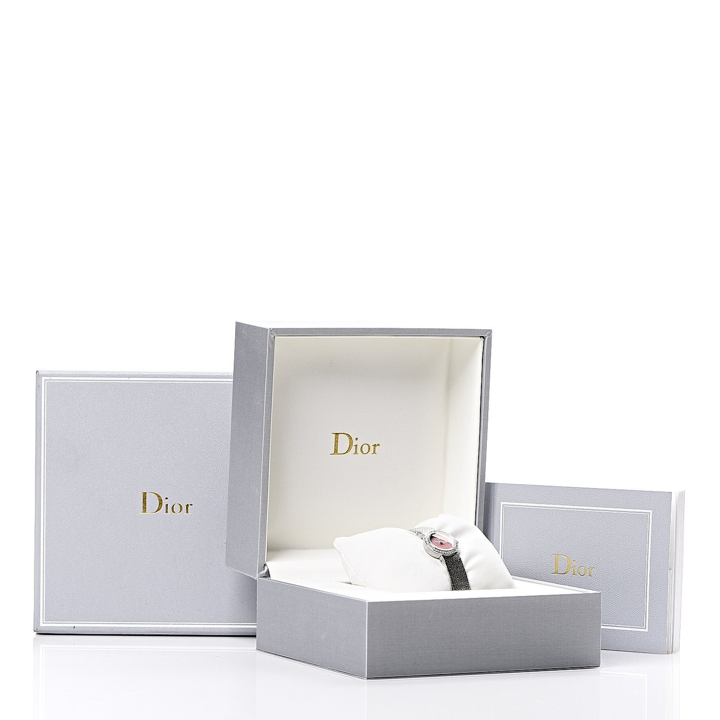 Stainless Steel Diamond Bezel Pink Mother of Pearl 19mm La D De Dior Quartz Watch