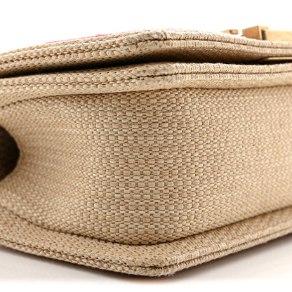 Chanel Raffia Chevron Quilted Small Boy Flap Beige Pink 9 of 12