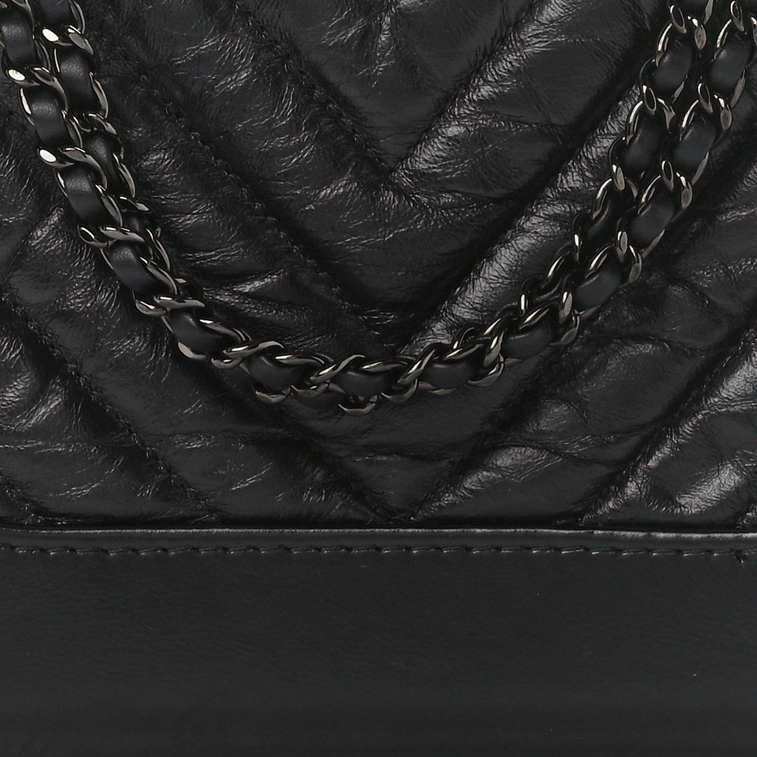 Chanel Aged Calfskin Chevron Quilted Small Gabrielle Hobo So Black 8 of 11
