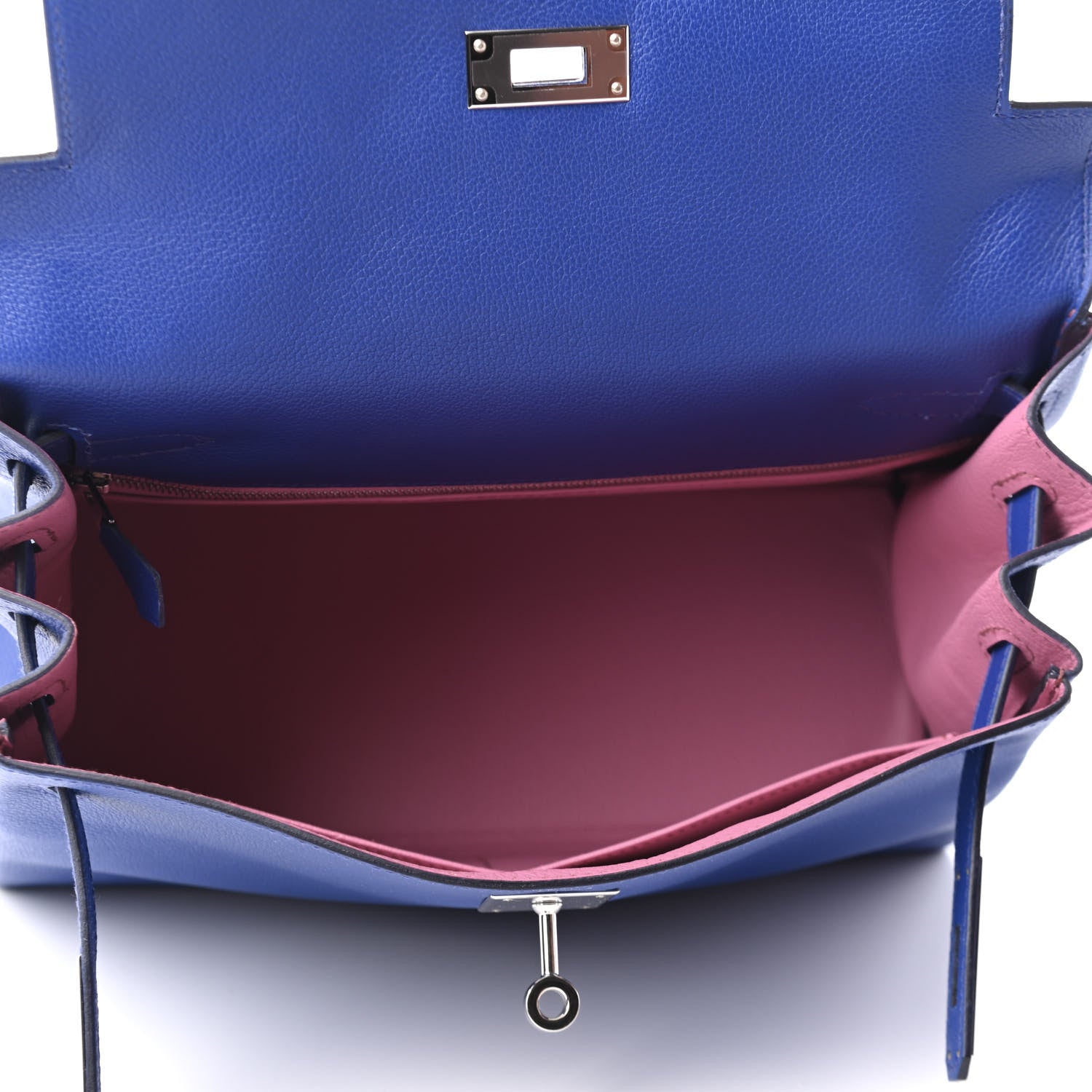 Hermes Evercolor Verso Kelly Retourne 28 Bleu Royal 5P Pink 3 of 13