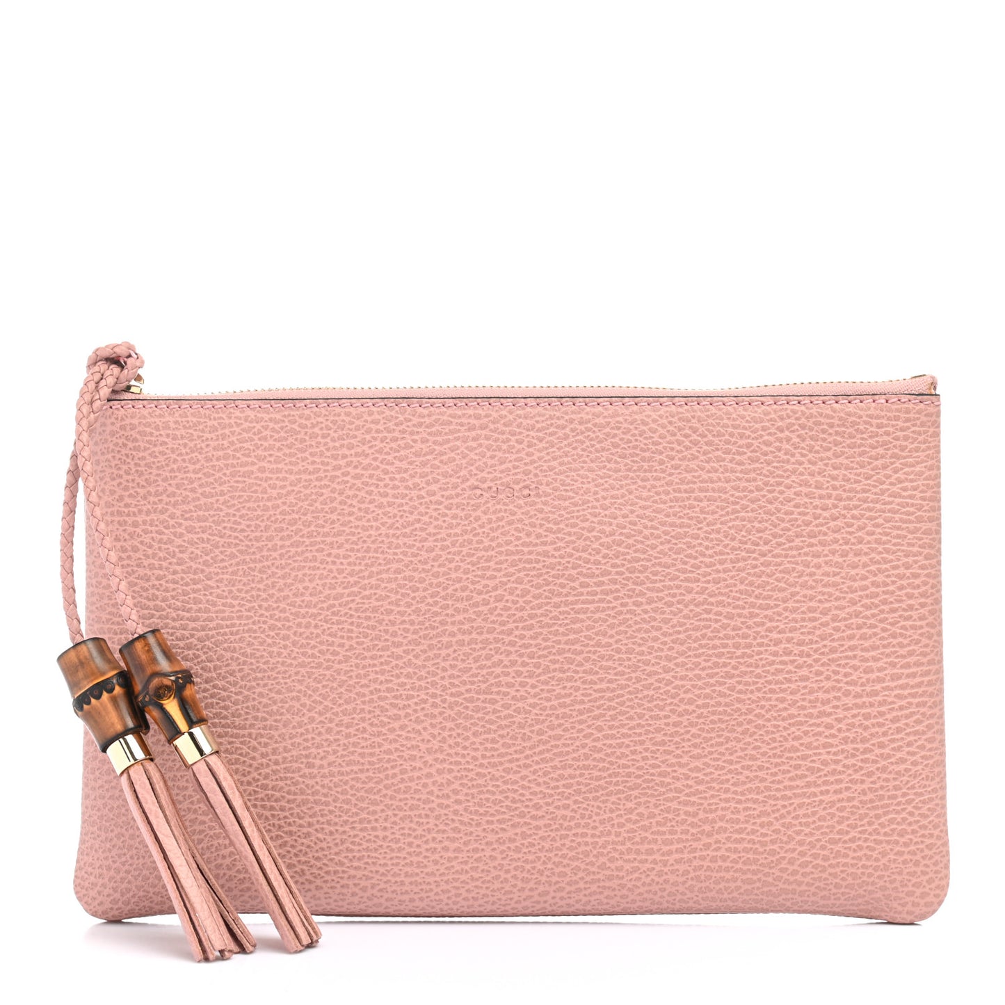 Calfskin Bamboo Clutch Pink