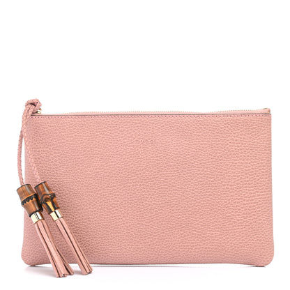 Gucci Calfskin Bamboo Clutch Pink 1 of 9
