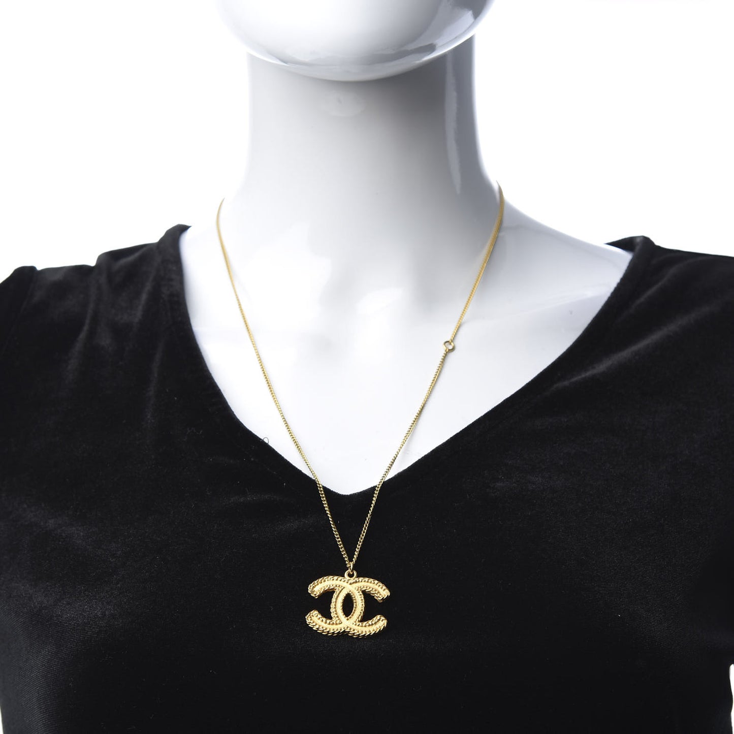 Metal CC Necklace Matte Gold