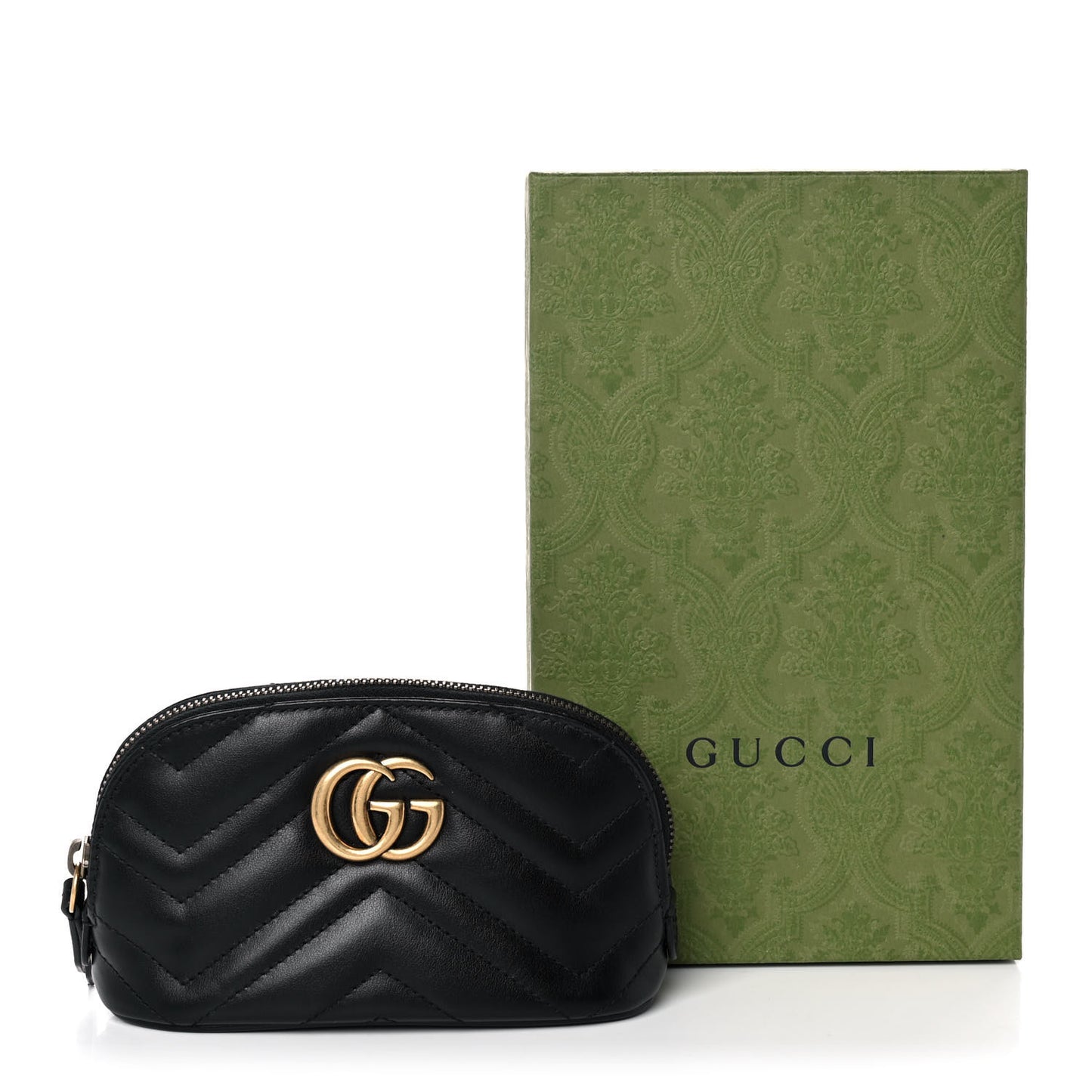 Calfskin Matelasse GG Marmont Pouch Cosmetic Case Black