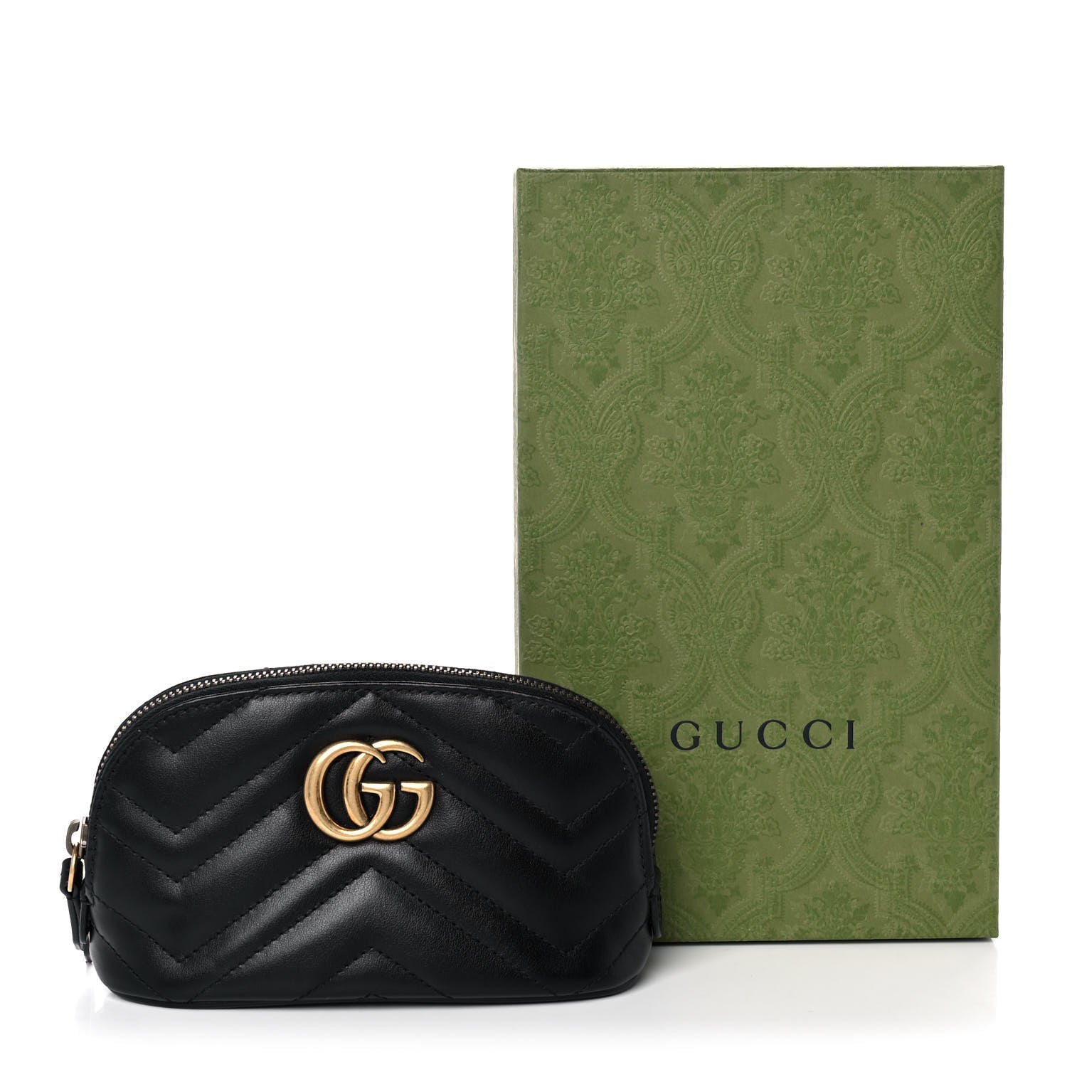 Gucci Calfskin Matelasse GG Marmont Pouch Cosmetic Case Black 10 of 10