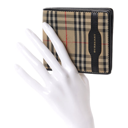 Burberry Calfskin 1983 Knight Check Bi-Fold Wallet Black 2 of 8