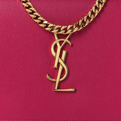 Saint Laurent Grain De Poudre Monogram Chain Wallet Bubblegum 8 of 11