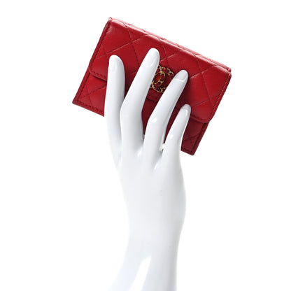 Chanel Lambskin Quilted Small Chanel 19 Flap Wallet Red 2 of 9